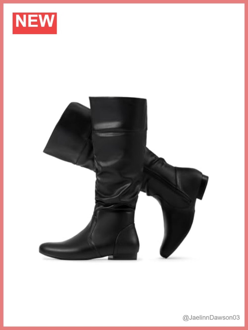 Wide Calf Knee High Boots Slouchy Faux Fur Lined Side Zip Women's Boots